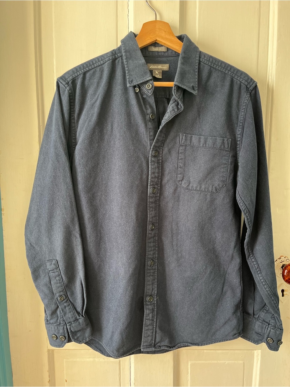 Eddie Bauer Navy Heavyweight Flannel Mens S (Fits Women’s S)